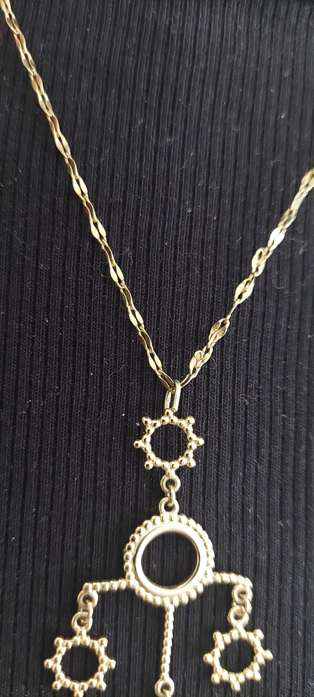 Gouden gewrichtige geometrische ketting - Boheemse / Art Deco stijl – photo 3